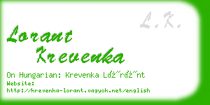 lorant krevenka business card